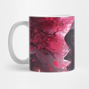 Sakura Female Cyberpunk Assassin Cherry Blossoms Mug